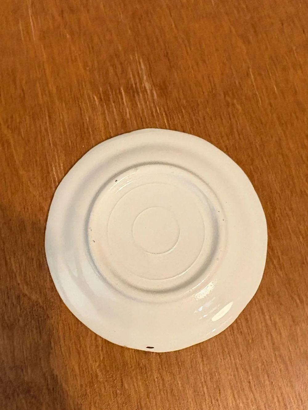 Butter Pat With Crazing Blue Line with Gold Rim
